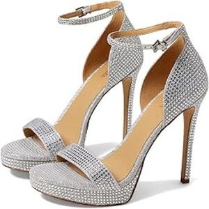 Michael Kors Jordyn Embellished Glitter Chain Mesh Platform Sandal, 8M